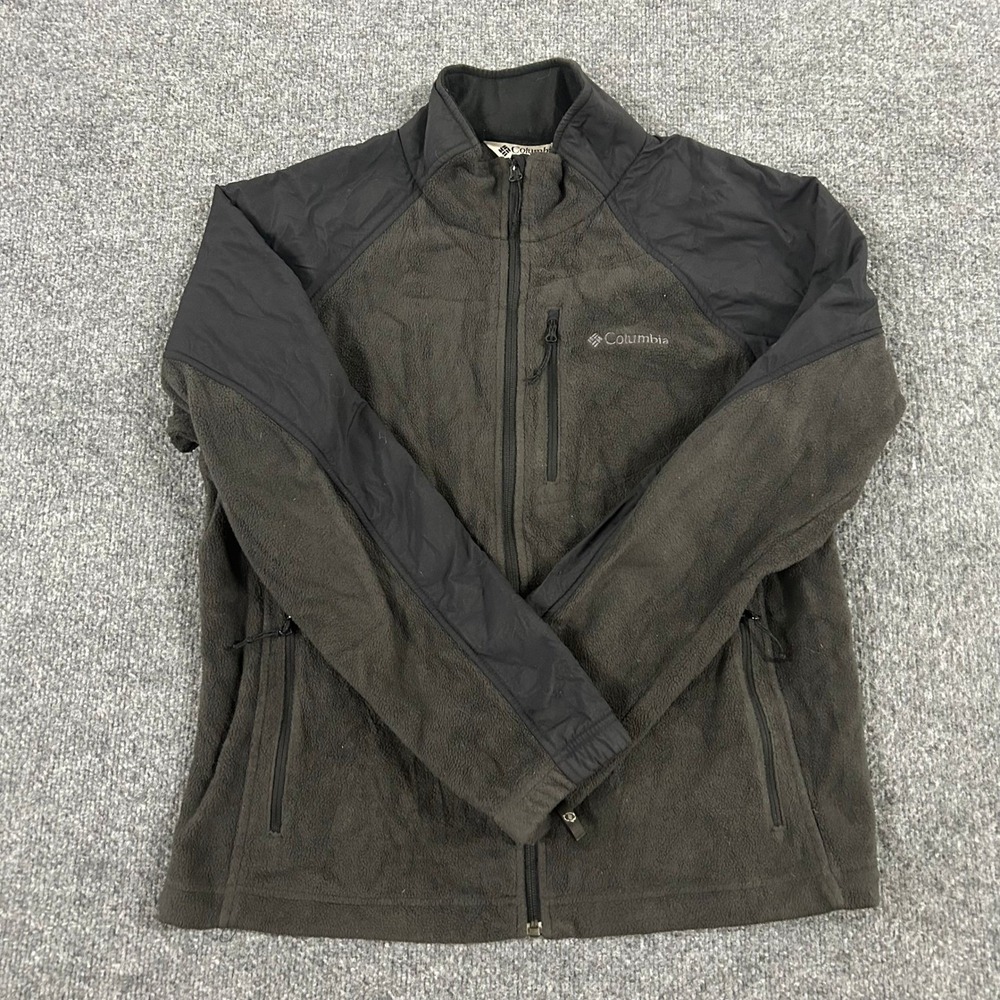 Columbia Jacket Womens Size XL Gray Black Fleece Full Zip Outdoor XL6963